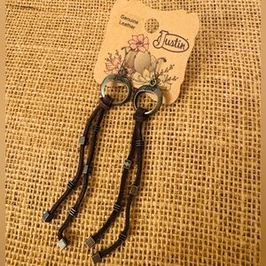 JUSTIN WOMEN'S SUEDE LACING EARRINGS NEW!!